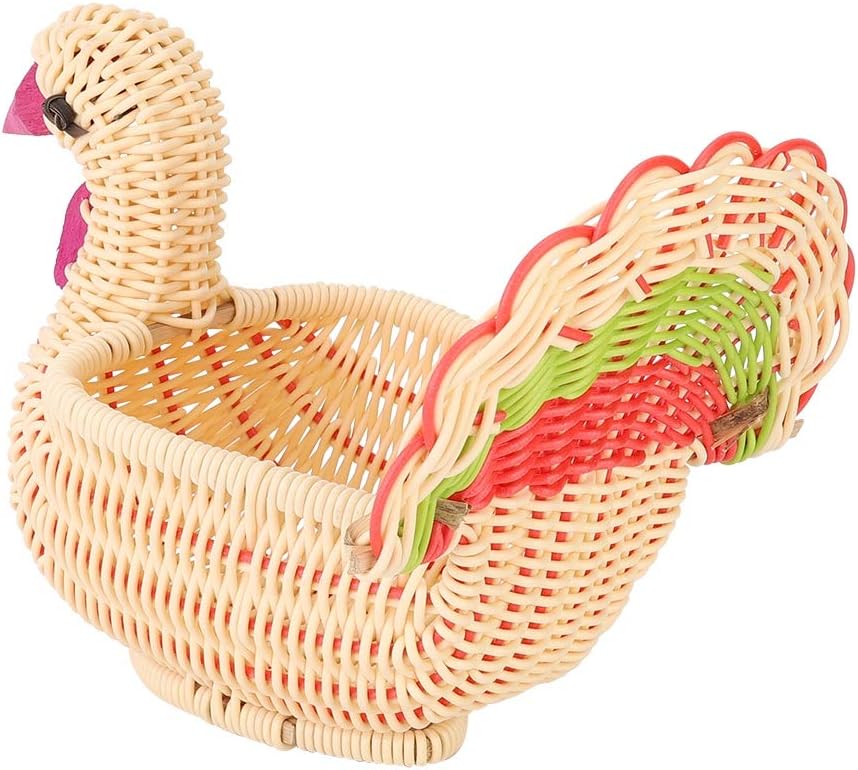 Fall Decor Rattan Storage Basket, Small Baskets For Organizing Storage Basket Mini Turkey Shape Rattan Storage Baskets for Home Dining Table Decorations