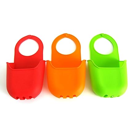 Kesariyaji Multipurpose Silicone Sink top Hanger/Sponge Soap Holder for Kitchen Sink Bathroom Pack of 1 (Multi Color)