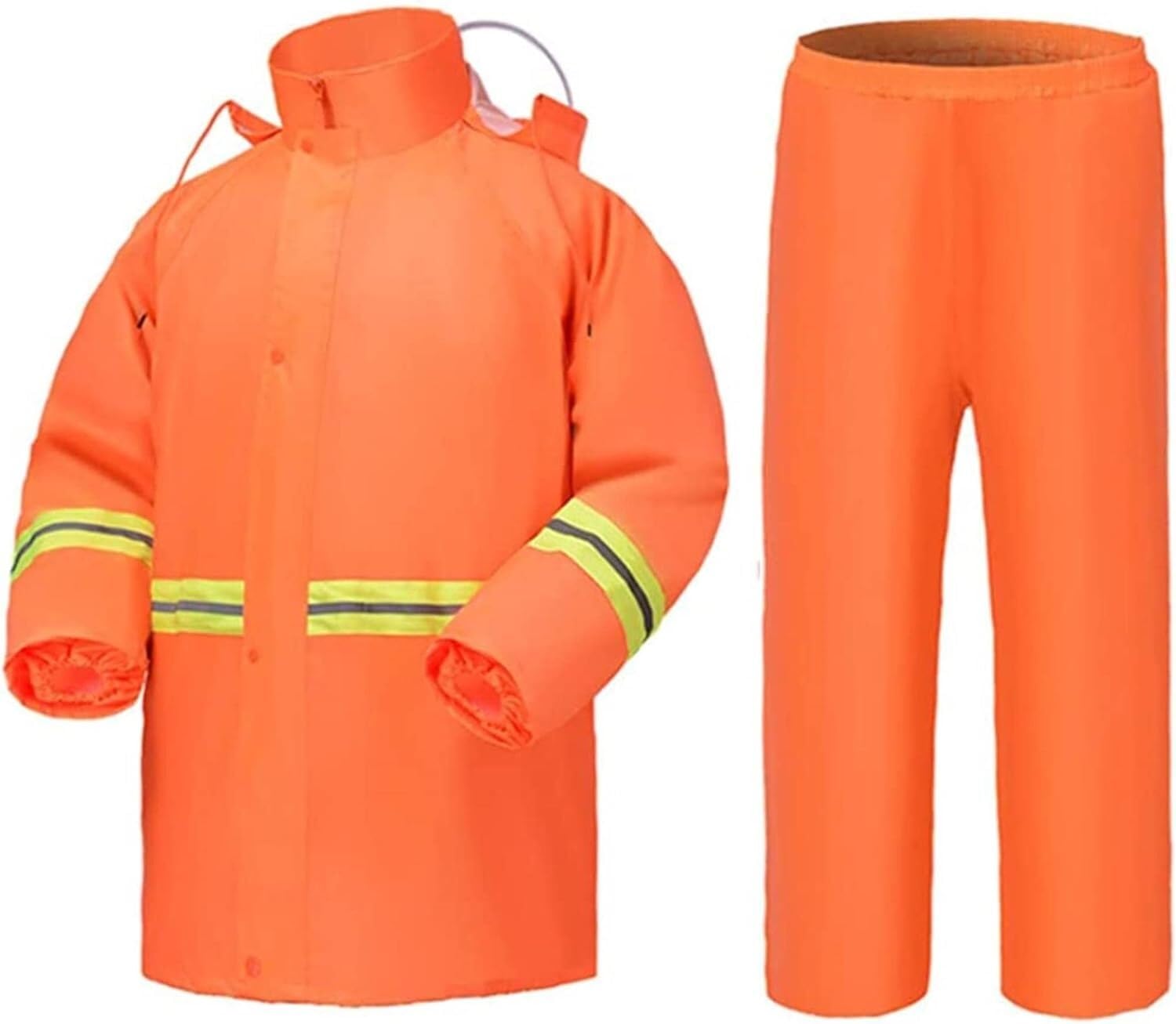 VUIKLCty Men's Rainproof Clothing, Women's Raincoat Jacket/pants Set, With Reflective Strip, Outdoor Hooded Raincoat(3XL)