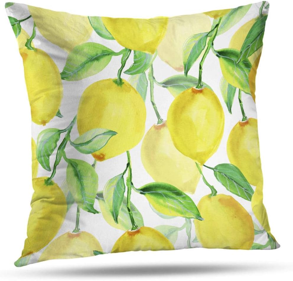 lemon print pillows