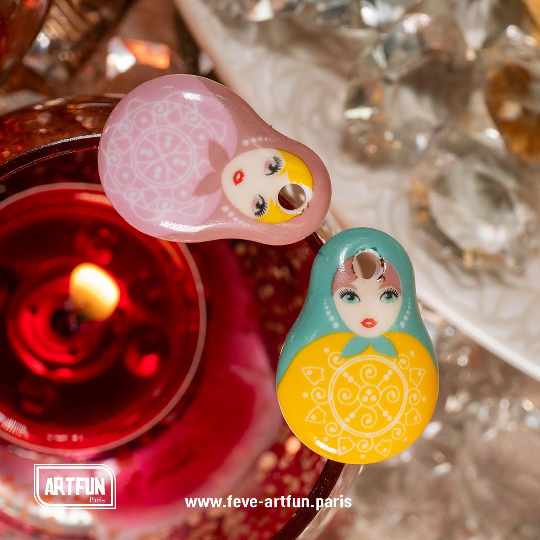ARTFUN Coffret de FEVES Galette des Rois Porcelaine Matriochka pour Une Epiphanie Premium