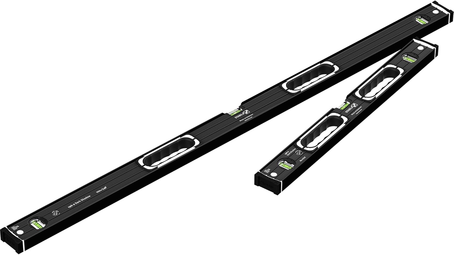 STABILA Dark Shadow Level set 196-2, 48 inch (122 cm) and 24 inch (61 cm)