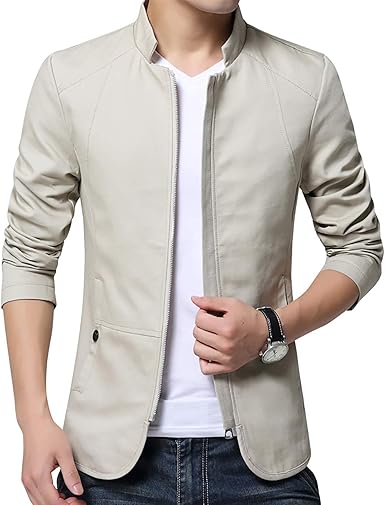 beige casual jacket