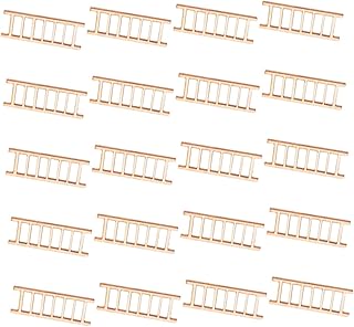 KOMBIUDA 20 Peças Enfeites De Escada Pequena Miniaturas Decoração De Madeira Mini Escada Escadas De Móveis De Fadas 1 12 Escadas Em Miniatura Micro Escadas De Jardim Decoração De Escada