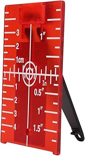Laser Target,Magnetic Target Plate with Leg for Laser Level Meter Cross Line Double Scale Picture Hanging Wall Floor Tile Construction Tools for Beam Laser Level(Red)
