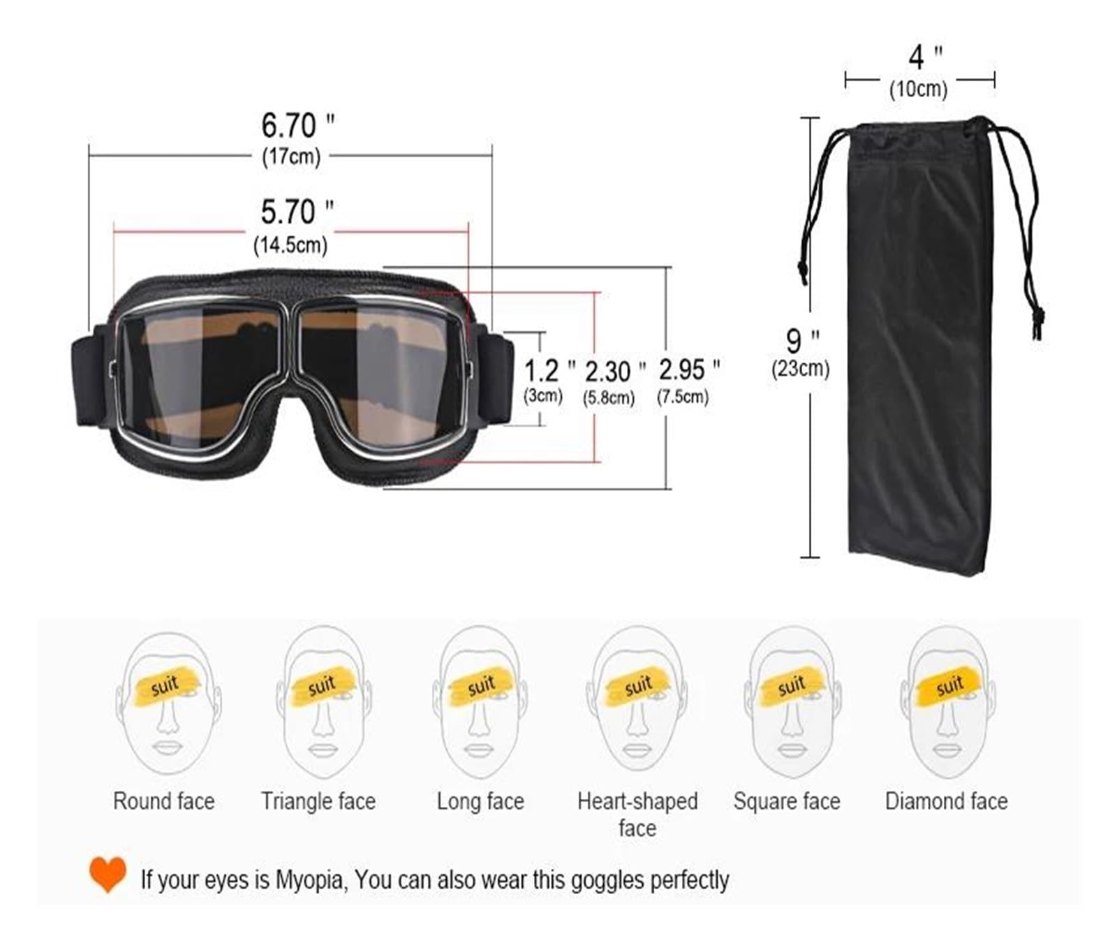 Gafas de cuero para motocicleta, gafas para carreras de motocross(Grey Lenses 2)