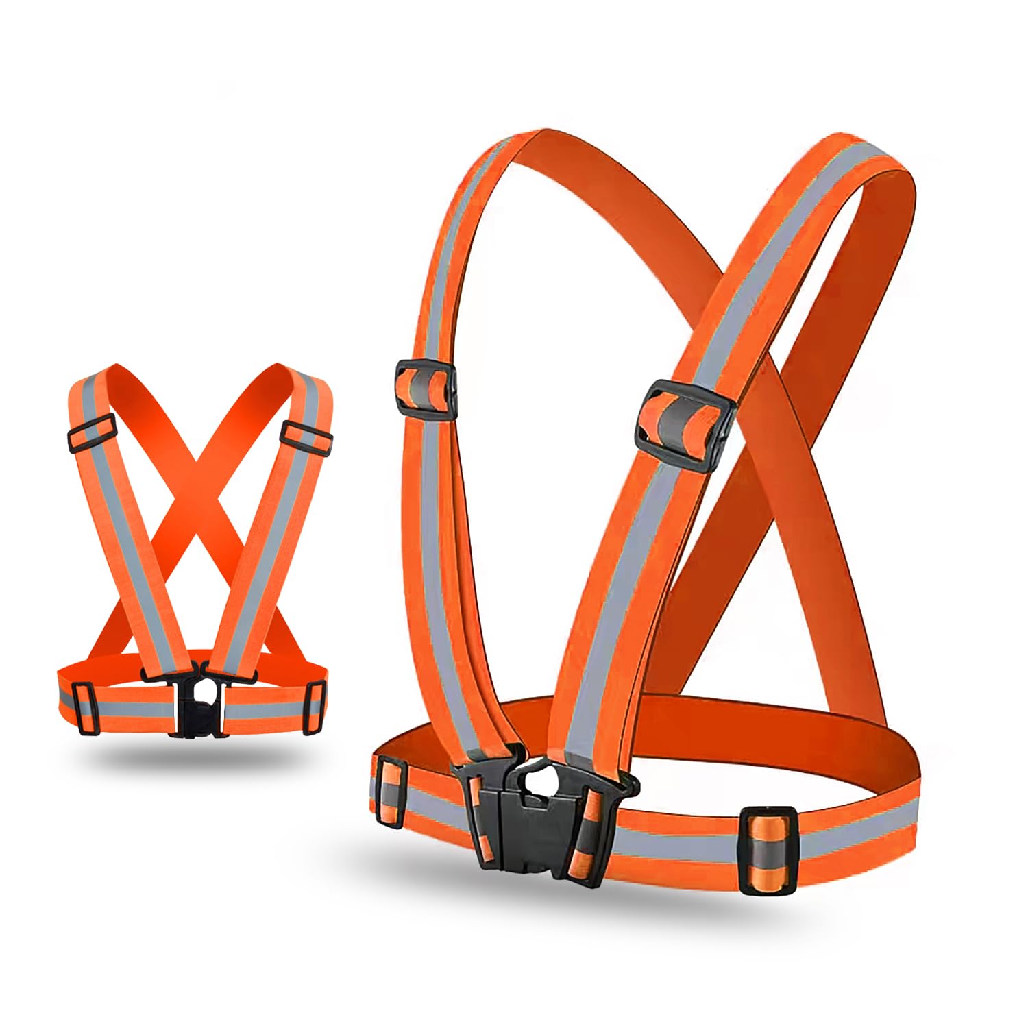 AKEIVNReflective Running Vest Gear Elastic Adjustable Safety Reflective Vest Straps Belt Jogging Walking