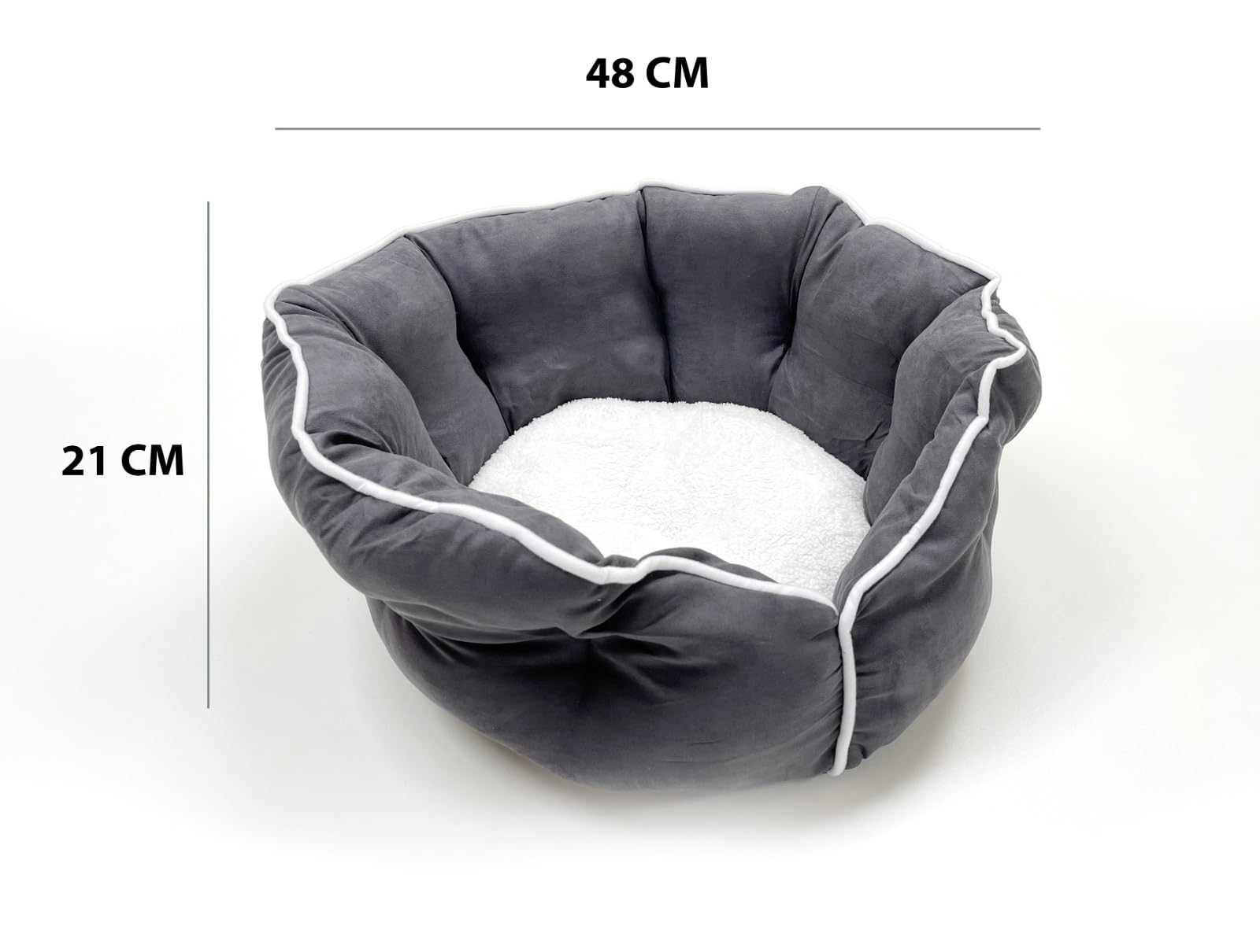 PETS CREW Small Pet Bed - Quality Comfy Cushions for Dogs and Cats (Gray) 48 L x 48 W x 21 H CM - Image 3