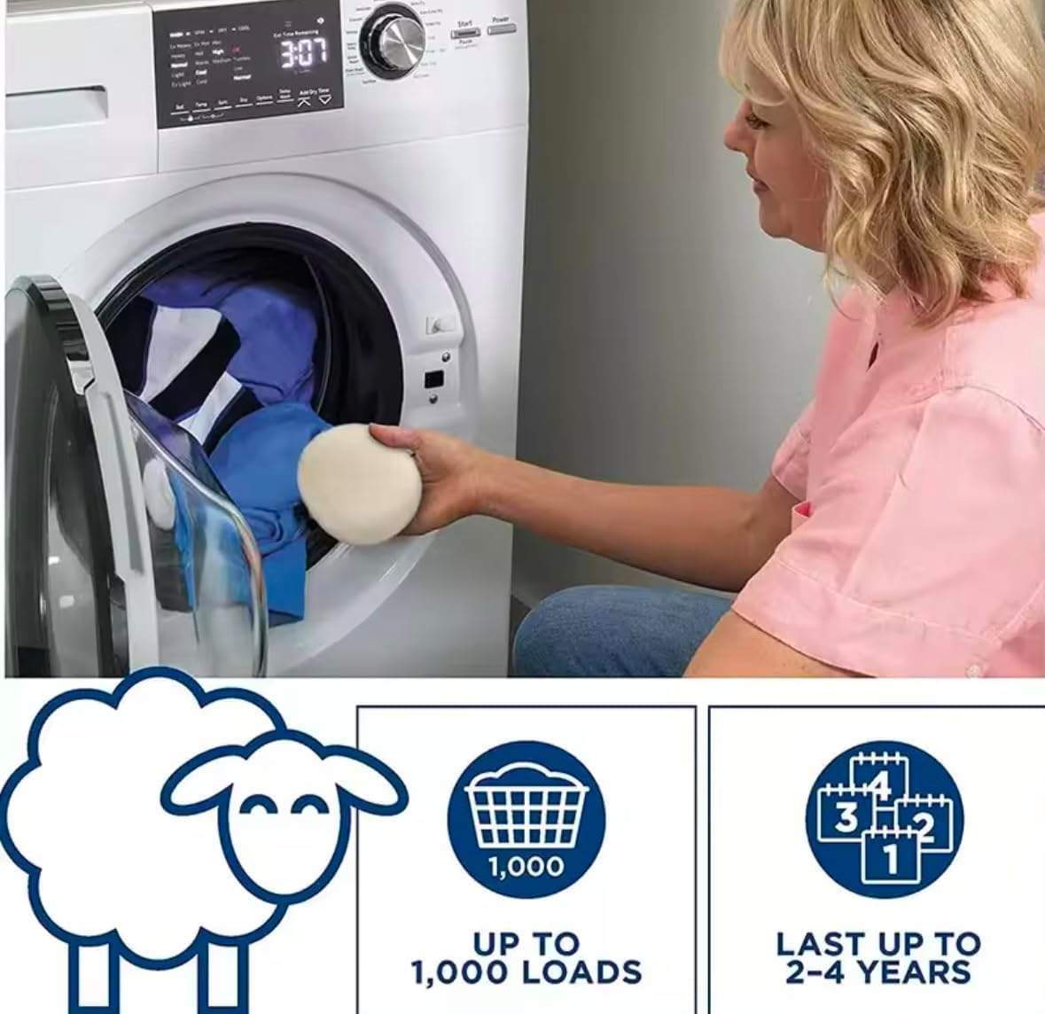 6PCS Wool Dryer Balls 100% New Zealand Wool, Reusable Dryer Balls Laundry Reusable, Natural Fabric Softener, Helps Reduce Drying Time, Wrinkles & Static Cling, Laundry Balls for Dryer2.6 Inch