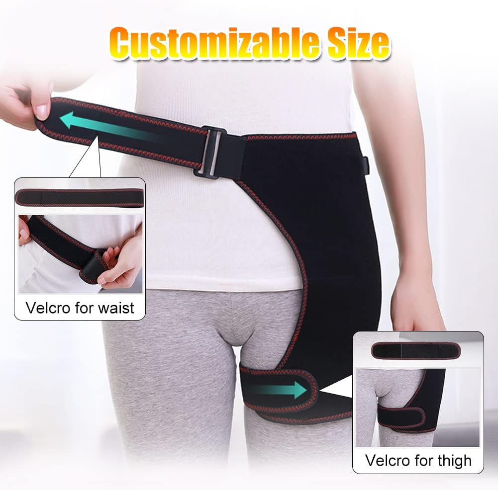 Electric Heated Hip Wrap, Heating Thigh Brace Therapy Heated Hip Support for Bursitis, Hamstring, Arthritis, Bursitis, Injuries, Nerve Pain Relief, 3 Temperature Settings & Timer - Image 5