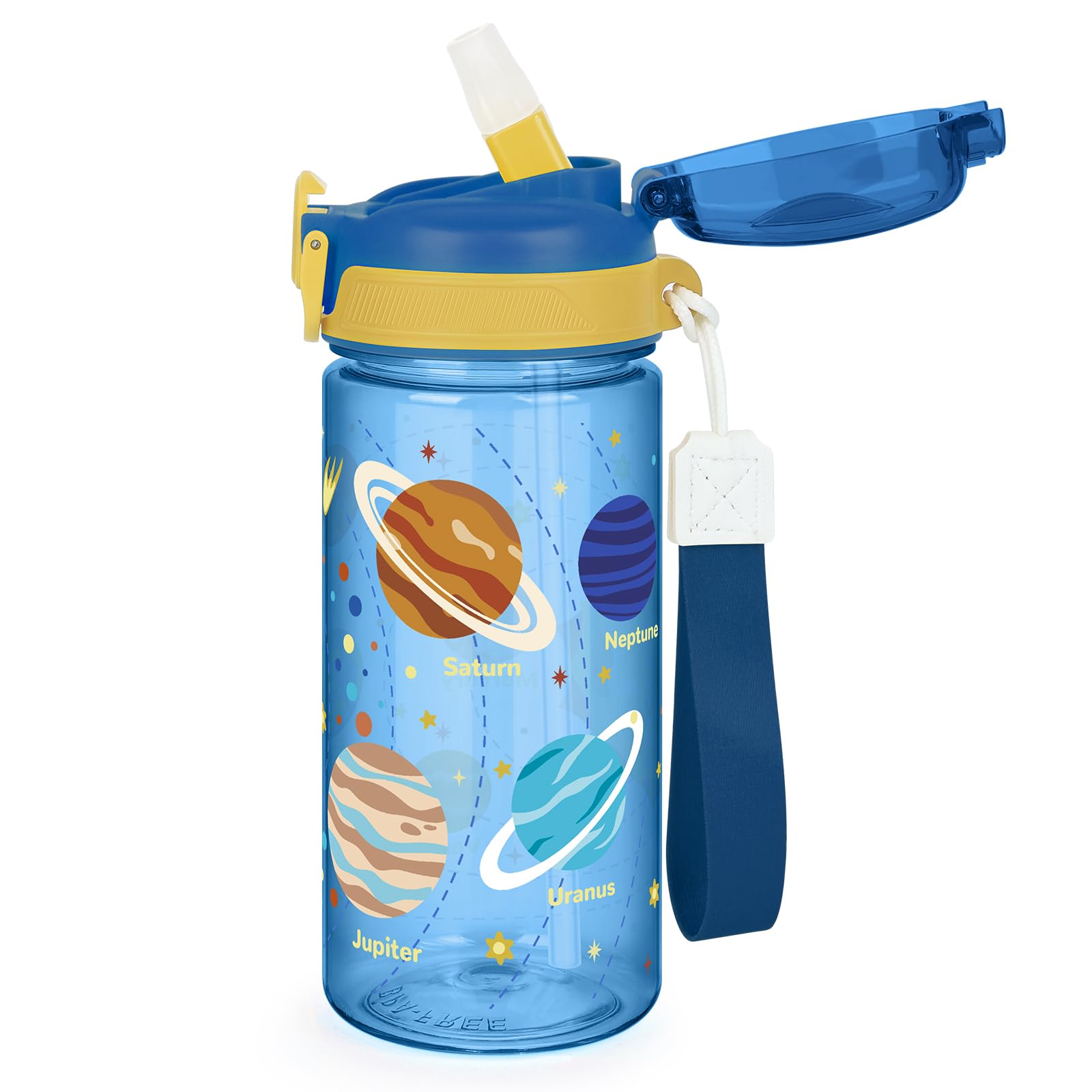 wooshwa Tritan Kids Water Bottle for School, 16 oz Plastic Water Bottle