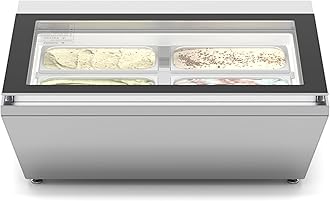 KoolMore 31 in. Countertop Ice Cream Display case with 4 Pans and Glass Sneeze Guard in Stainless-Steel (KM-CGD-8HP)