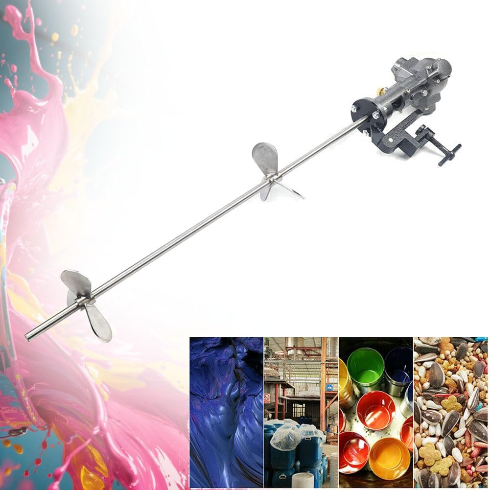 Pneumatic Automatic Paint Mixer - Clamp-On Design, 6-8 PSI Air Pressure, 50-2800 RPM Speed, Industrial Mixer for Paints, Raw Materials, Sauces, 50 Gallon Capacity