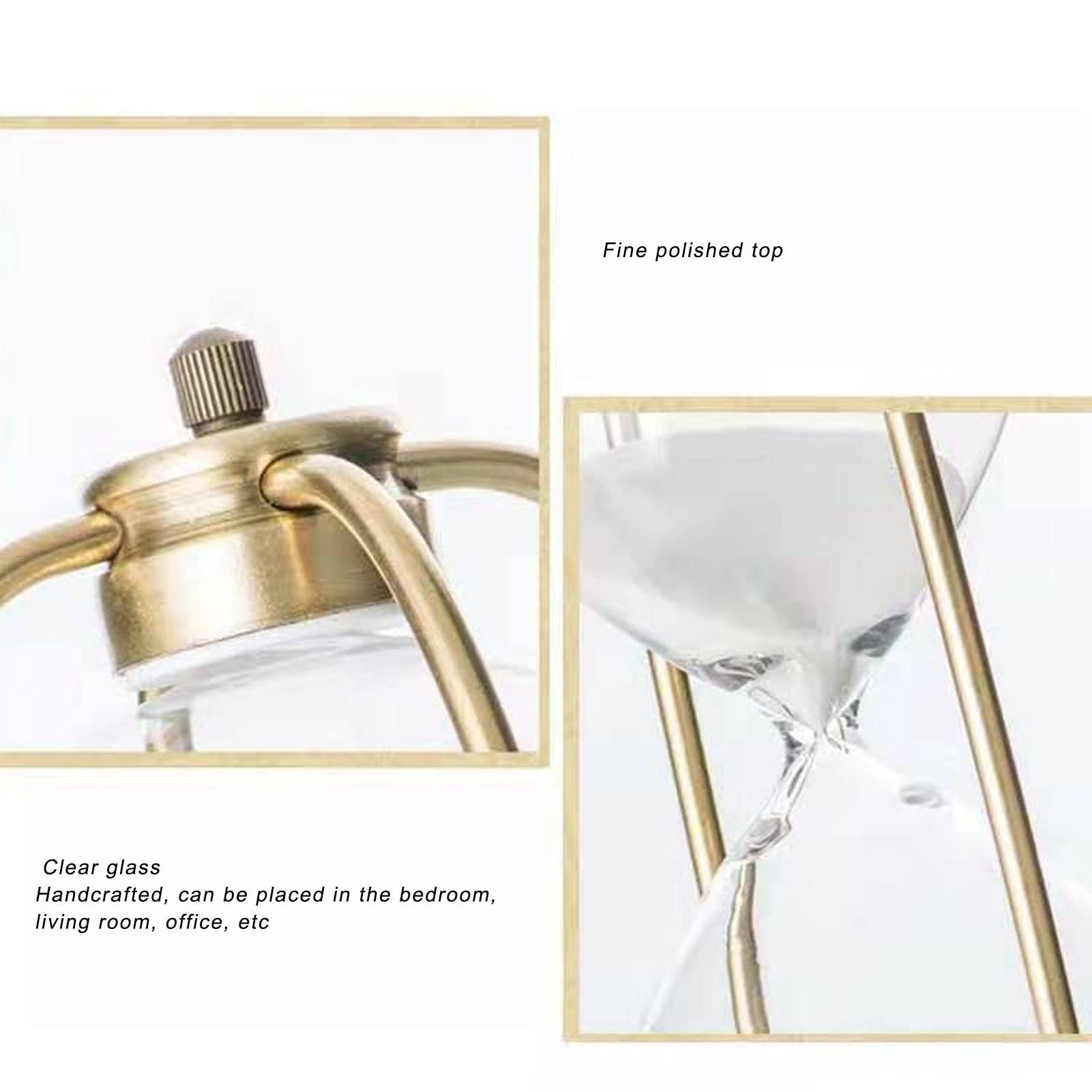 Sablier de Maison en Métal et en Verre forgé à la Main (Petits 15 Minutes tournantes)