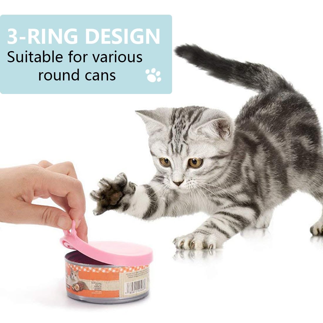 2 Tappi in Silicone per Lattine con 2 Cucchiai, Coperchi Universali per Cibo per Animali, Adatti a 3 Misure Standard (Rosa, Verde)