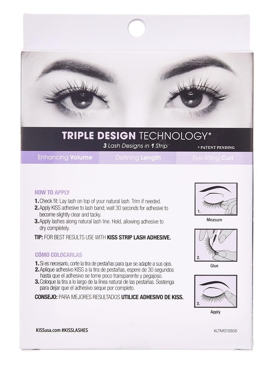 KISS Lash Couture Triple Push-Up Collection Bombshell, 2-Piece Set