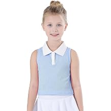 Bezioner Girls Polo Shirts Sleeveless Tennis T-Shirts Collared Golf Shirt Athletic Tank Tops for Gym Workout Running