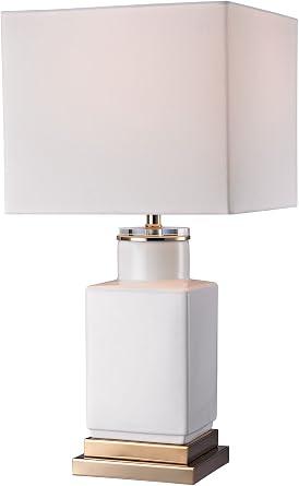 ELK Lighting Dimond D2753 Table Lamp, 1-Light 100 Watts, Gloss White