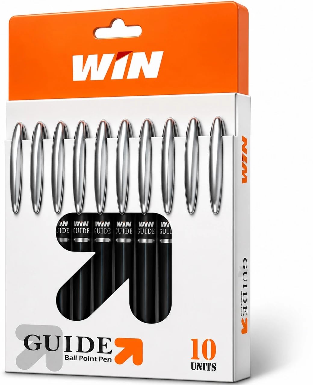 WIN Guide Ball Point Pen, 0.7mm Fine Tip, Black, Pack of 10 | Smooth Writing, Low Viscosity Ink, Snap Fit Cap, Comfort Grip, Glossy Finish-image-28