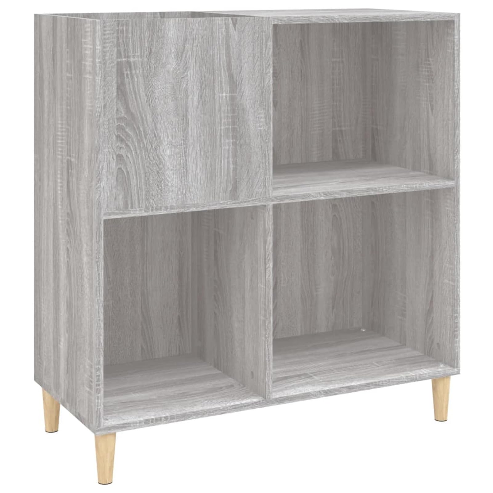 Gecheer Mobile Porta Dischi Grigio Sonoma 84,5x38x89 Legno Multistrato,Contenitore per Vinili,Armadietto Porta CD,Mobiletto Multiuso,Mobili Soggiorno,Libreria,Armadio di Stoccaggio,P831995