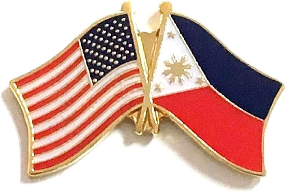 National Country Flag & US Crossed Double Flag Lapel Pins, International & American Friendship Enamel Tie and Hat Pin Badge