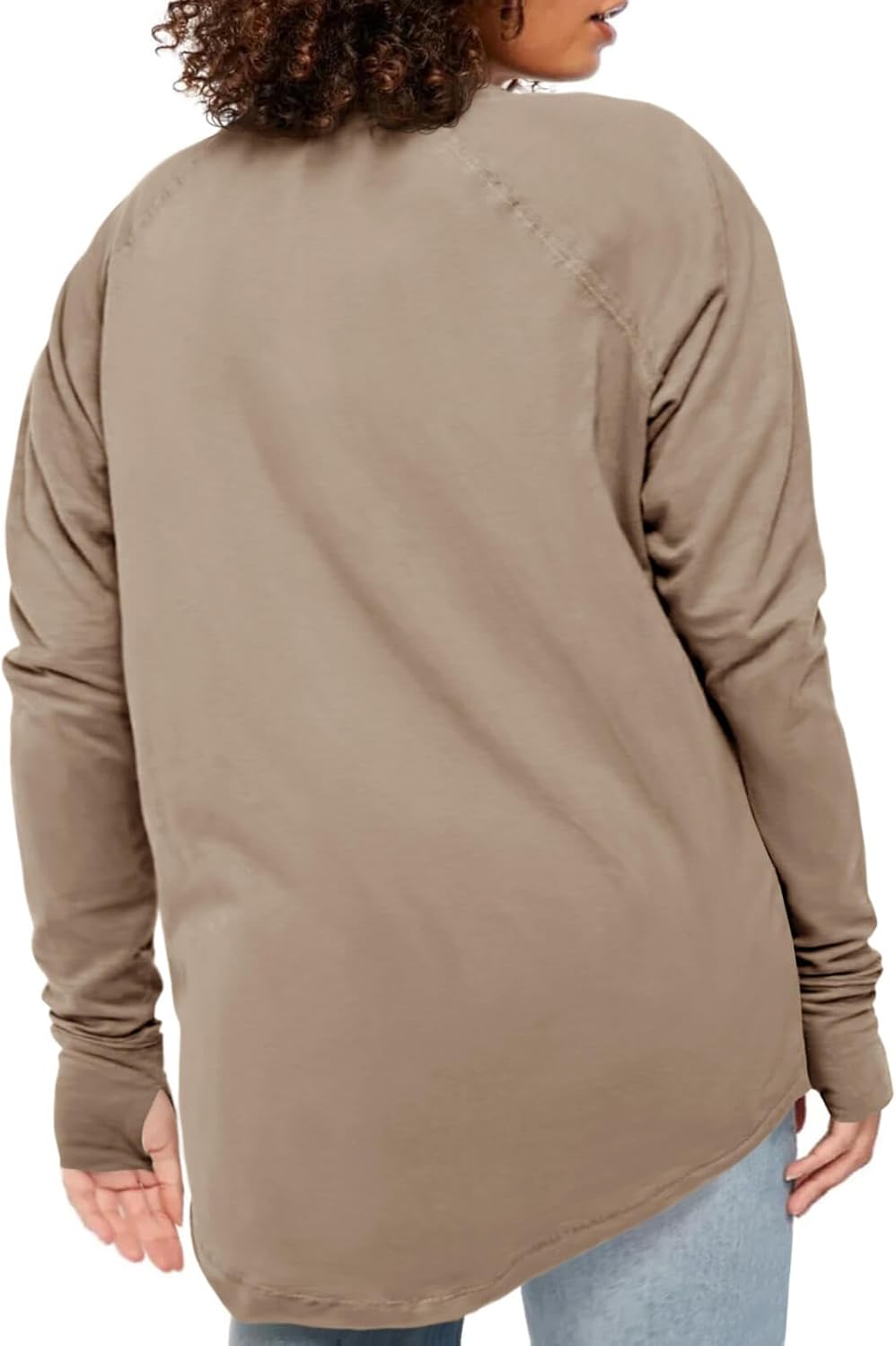 Women's Plus Size Long Sleeve Tunic Top Crew Neck Summer Oversized Fit Basic T Shirts Blouse - Image 4