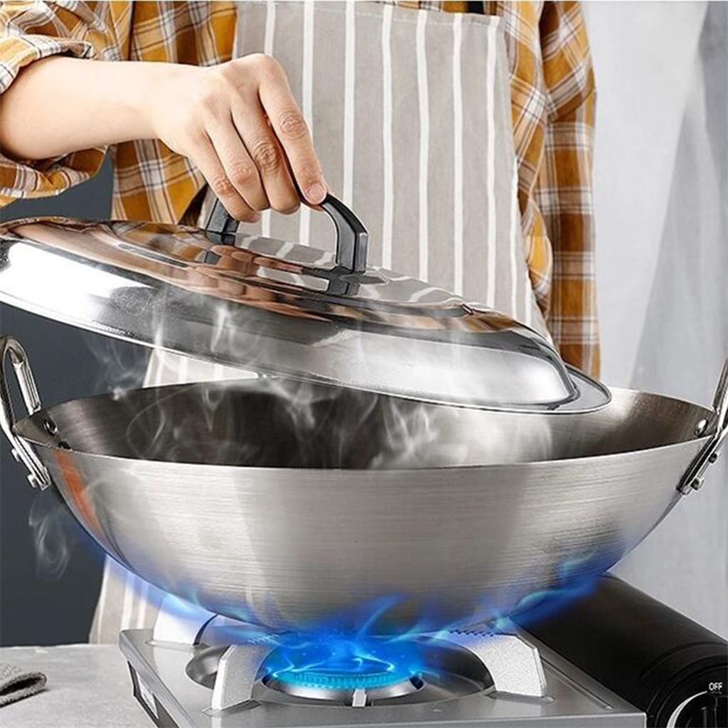 1 stücke Durable Kochen Topf Edelstahl Kochen Wok Braten Pan für Den Heimgebrauch