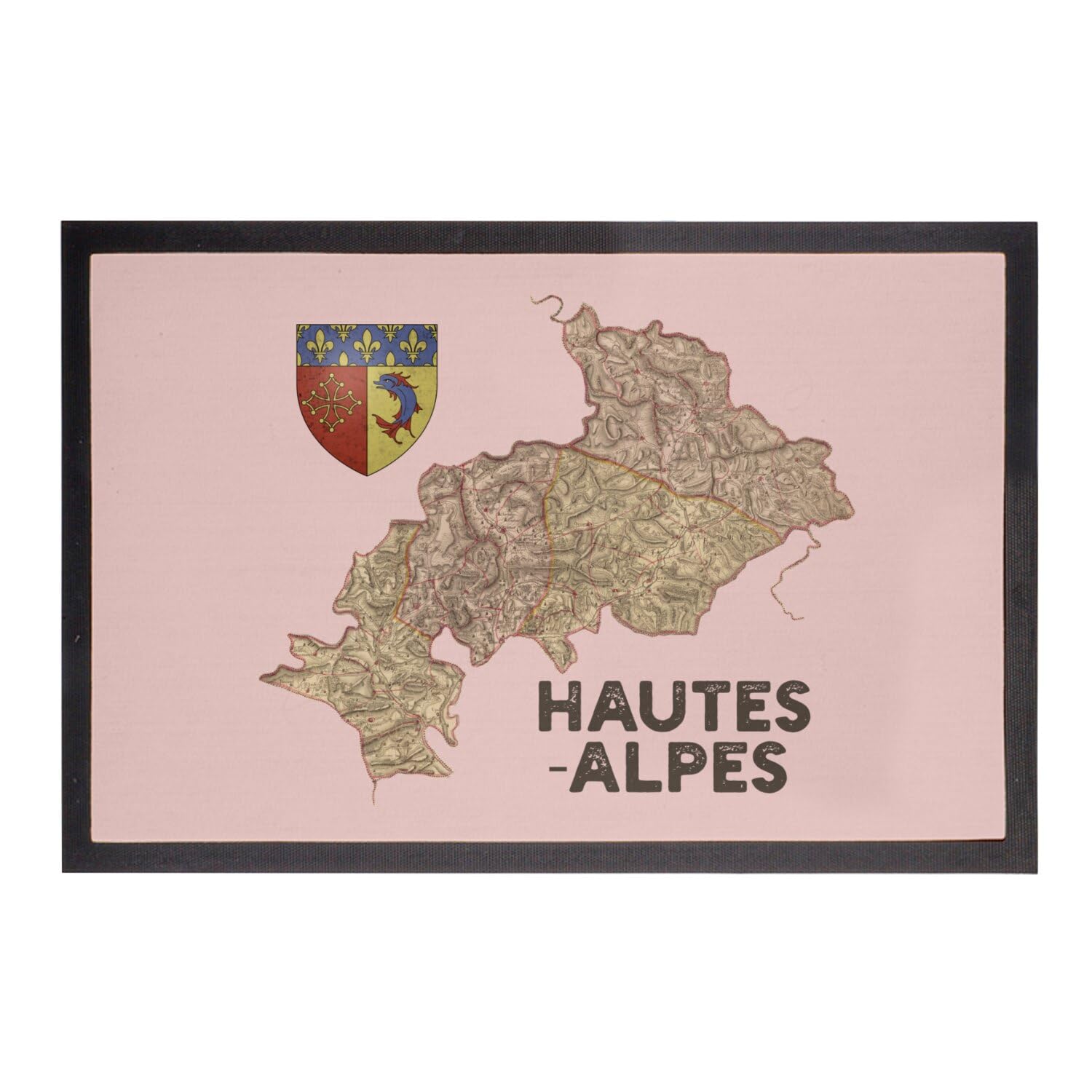 Paillasson Rose Hautes Alpes 05 tapis d'entrée vintage Gap PACA 60x40cm
