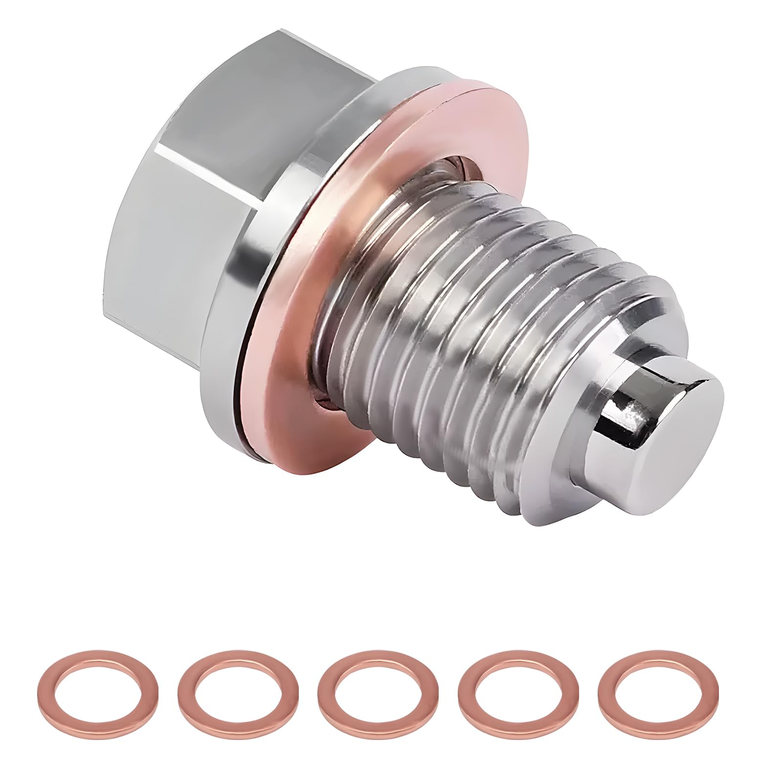 Tappo Di Scarico Dell'Olio Magnetico Dado Di Scarico Della Coppa Magnetica M14 x 1.5 Tappo Scarico Olio Motore con Rondella Di Schiacciamento in Rame Per Tutti Gli Altri Modelli Di Auto