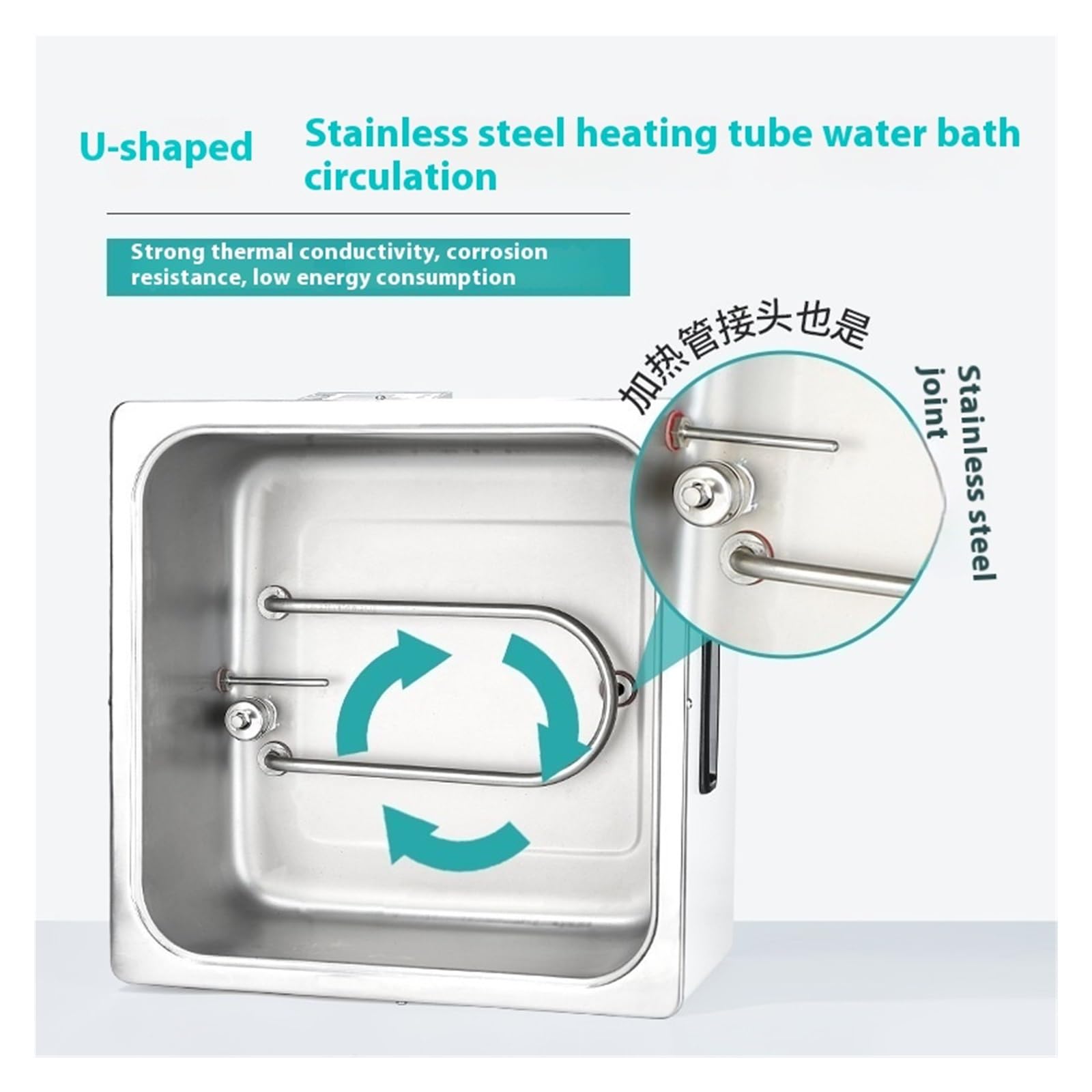 Baño María de laboratorio, Baño de agua de temperatura constante con pantalla digital eléctrica de laboratorio, baño de agua de acero inoxidable de un solo orificio, calentamiento estable