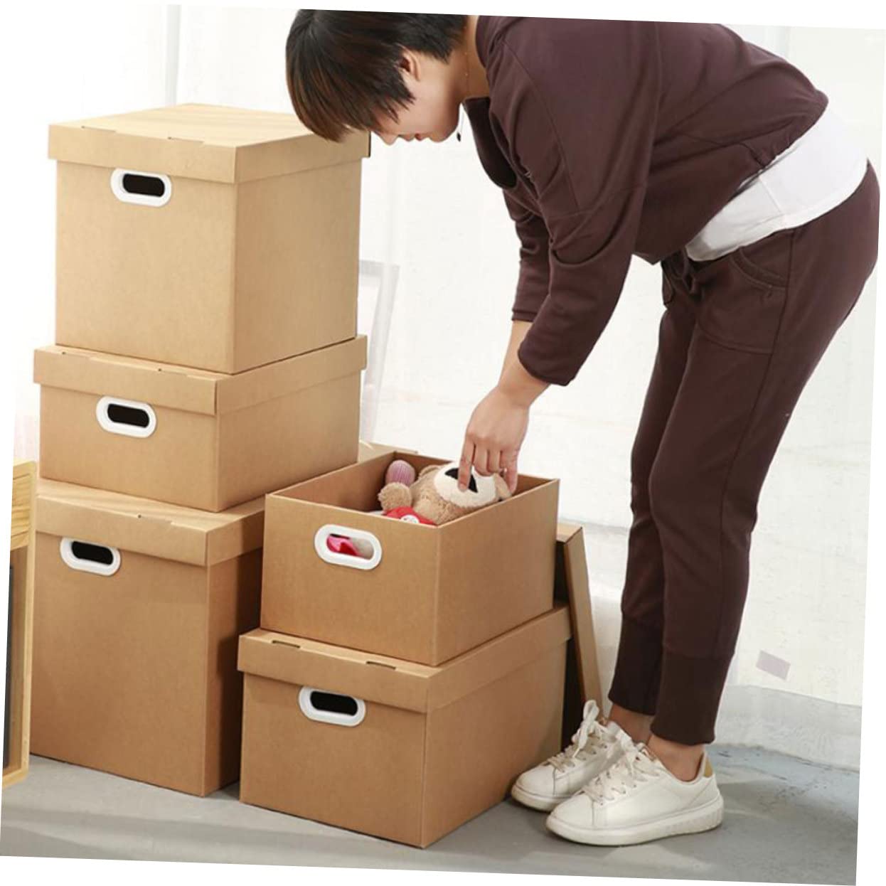 Zerodeko Caja de Almacenamiento para Documentos Archivador Portátil de Papel Tapa Organizador de Archivos para Oficina para Archivo y Almacenamiento Casa