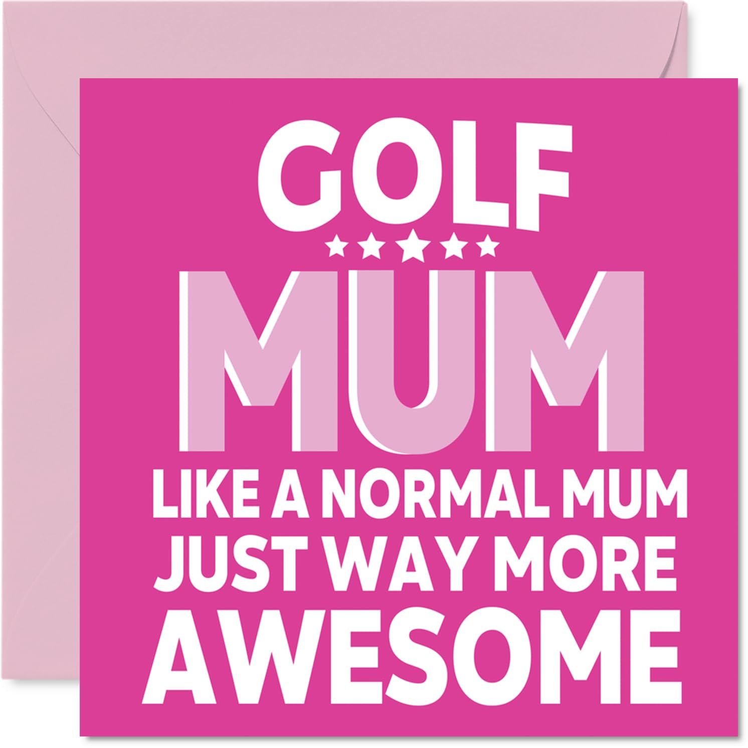 Golf Birthday Card for Mum - Awesome Mum Sports - Happy Birthday Card for Women, 145mm Female Mother's Day Greeting Cards