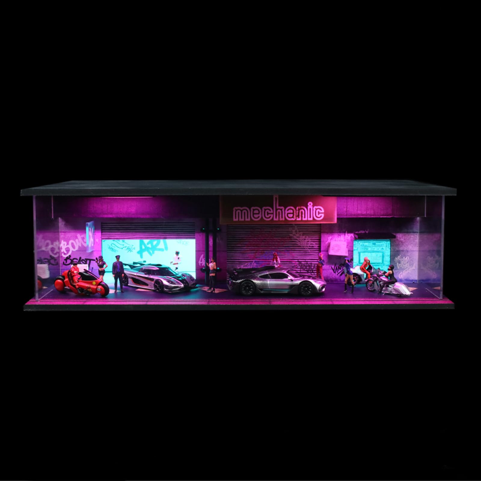 Amazon.com: 1/64 Neon Style LED Diorama Display Case for Model Car