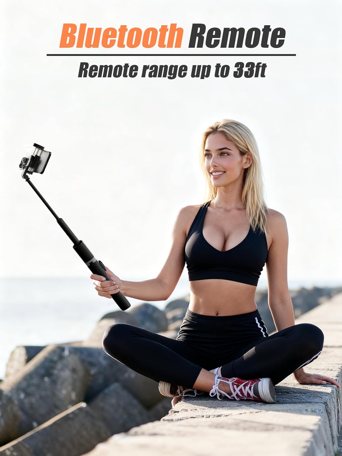 61'' Tall Tripod for iPhone - Selfie Stick Tripod All in One Selfie Stick with Wireless Remote, Lightweight Phone Stand for Video Recording/Vlog/Live Stream/Photo Compatible with All Smartphones​