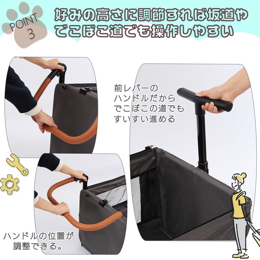 Amazon | 十K, 2WAY 大型犬用ペットカート,中型犬用、 小型犬用ペット