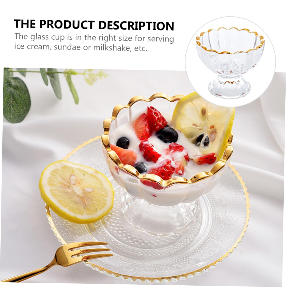 TOPBATHY 4 Pz coppa gelato tazza di mousse piatti da dessert bicchiere tazze da dessert budino tazza di coppa da dessert in delicato Vassoio di frutta aperitivo ciotola di