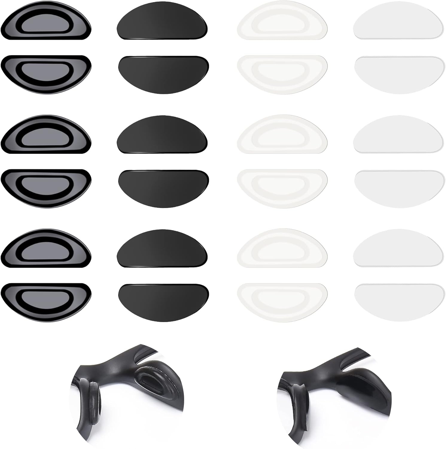 SooGree 12Pairs Eyeglasses Silicone Nose Pads,AntiSlip