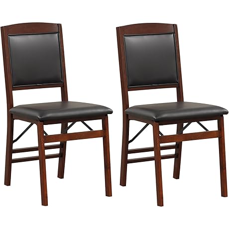 GOFLAME Wooden Folding Chairs with Padded Seats