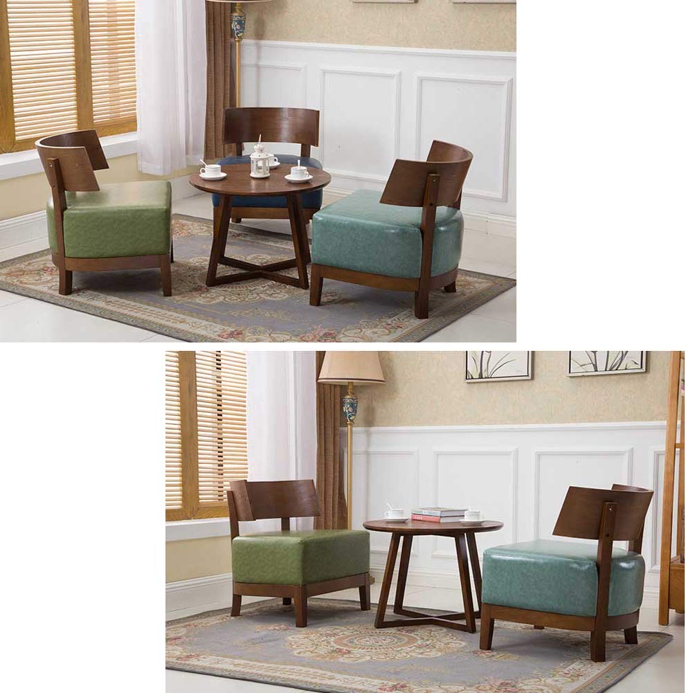 Canapé simple moderne de style nordique avec cadre en bois massif et revêtement en cuir synthétique Idéal pour les petits appartements de magasin de desserts, les chambres à coucher, le balcon, le