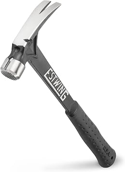 Estwing EB/15SM 15oz Ultra Black Hammer, Milled Face, Shock Reduction Grip