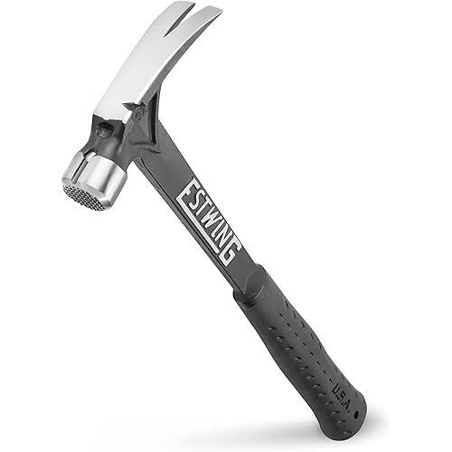 ESTWING Ultra Series Hammer - 15 oz Rip Claw Framer with Milled Face & Shock Reduction Grip - EB-15SM