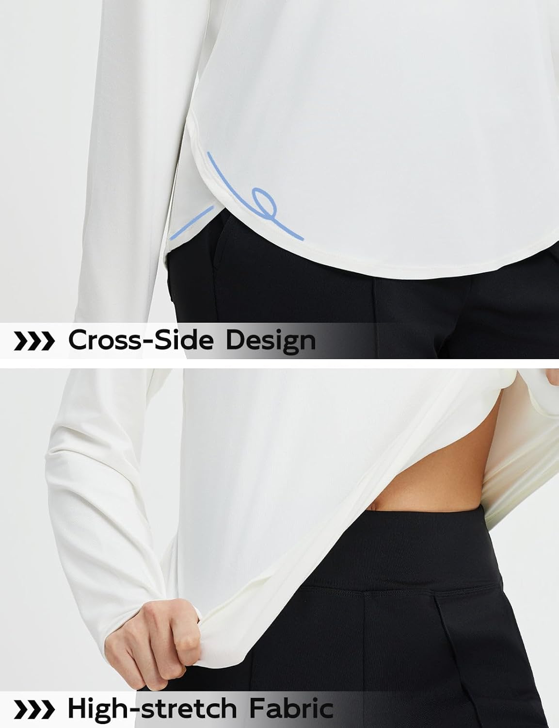 baleaf Women's Long Sleeve Workout Shirts Lightweight Quick Dry Running Athletic Yoga Tops with Curved Hem Thumb Loop - Image 4