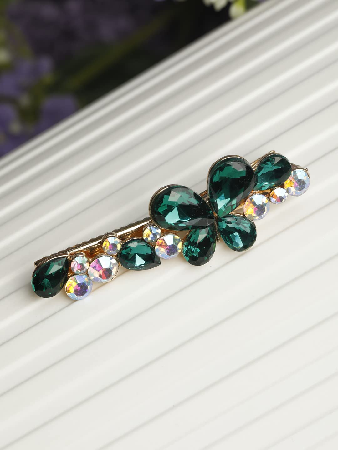 Rose Plated Floral Hair Pin, Elegant Accessory