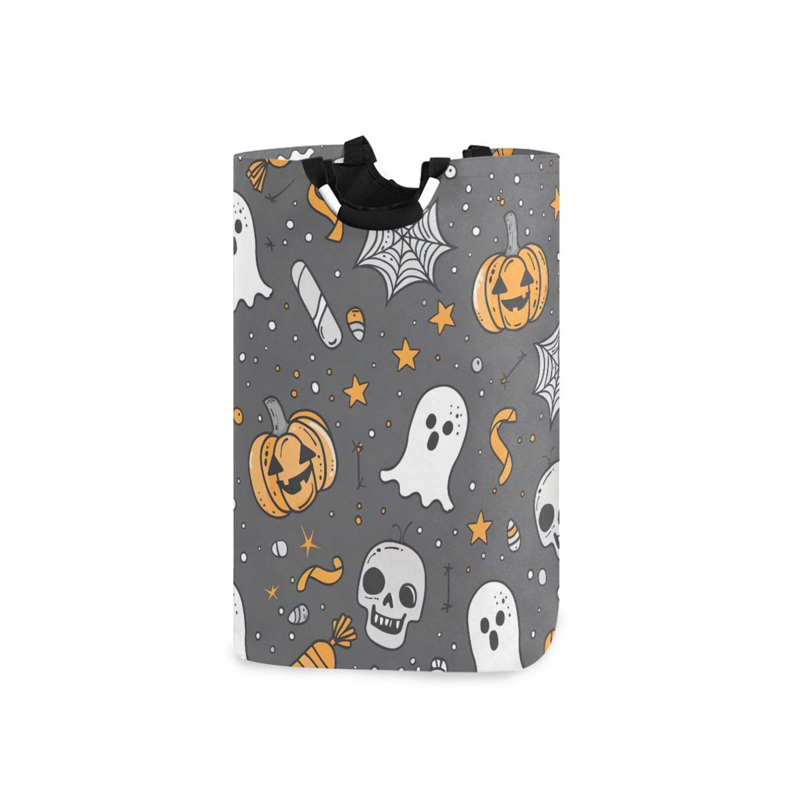 Jihqo Laundry Hamper Basket Halloween Pumpkins Collapsible Nursery Storage Bin Waterproof Clothing Baskets for Home Bedroom Bathroom Washing Room