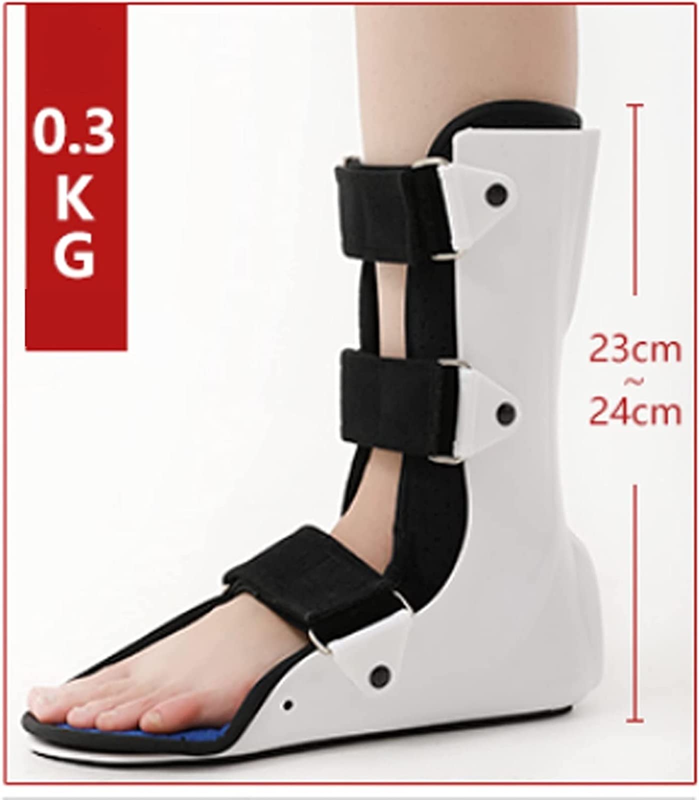 Bota ortopédica para fracturas, fijación de la articulación del tobillo, ajustable, transpirable, protector de pantorrillas, lesiones en los dedos del pie o tobillo, fracturas y esguinces de Brace D