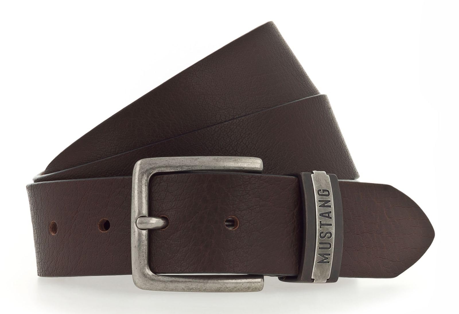 MUSTANG Classic Leather Belt W115 Dark Brown - Can be Shortened, dunkelbraun, W115