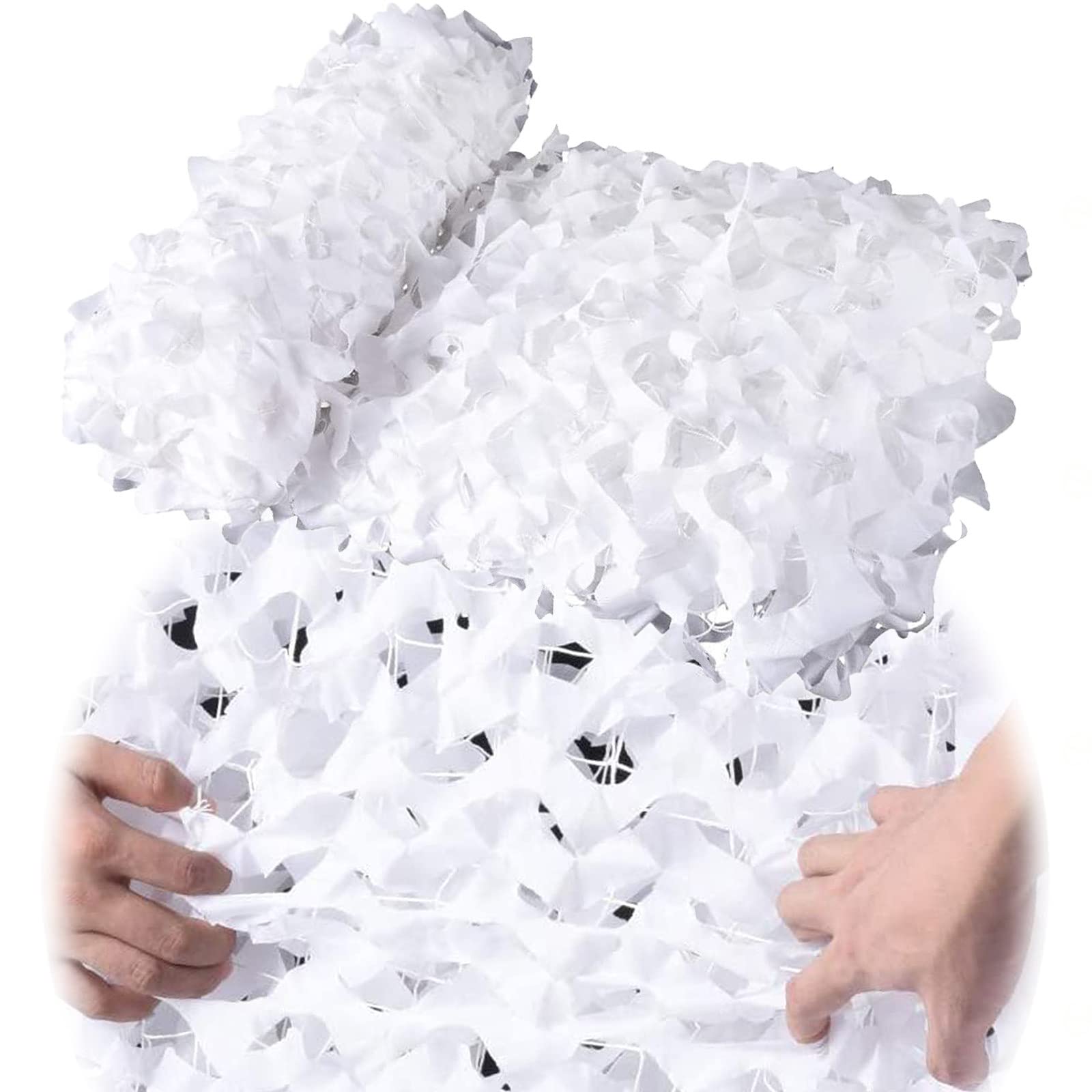 Weiß Verstärktes Tarnnetz,Camouflage Netz Bundeswehr,Sonnensegel,Tarnung Netz Jagd,Camping,Garten Pergola Dekorativer Sonnenschutz Tarnnetz 2m 3m 4m 5m 6m 7m 9m Sichtschutz,White-1.5x3m(4.9*9.8ft)