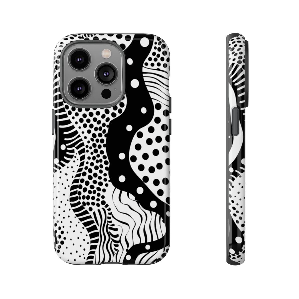 Coque rigide iPhone 14 Pro antichoc et brillante à pois - 5