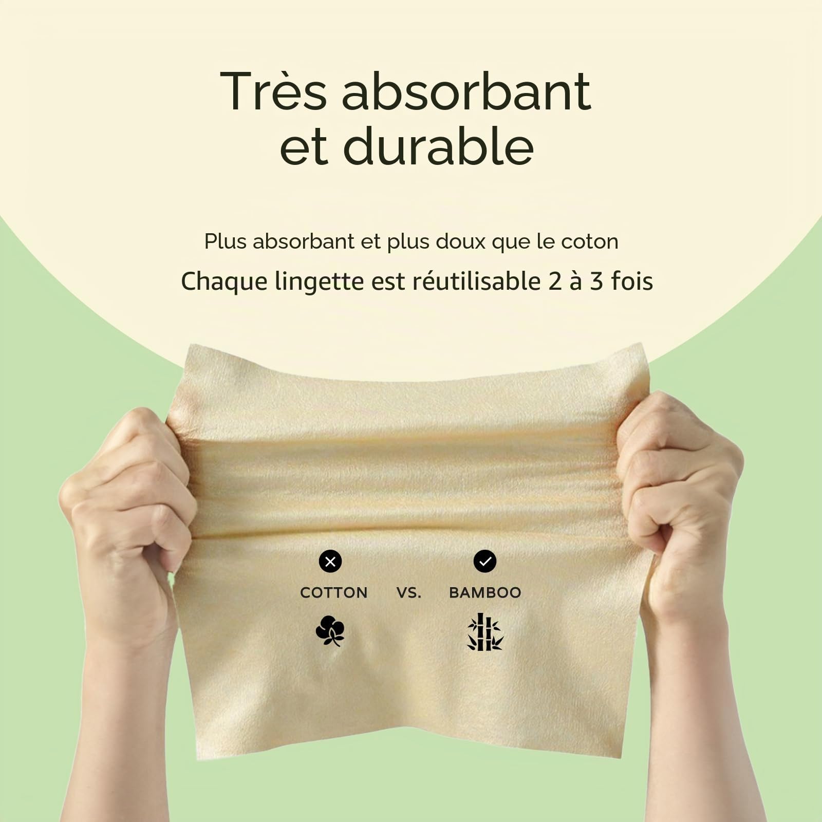 PoeticEHome Lingettes sèches ultra douces en bambou 100 % pur pour les peaux sensibles - Sans parfum et non blanchies - Hypoallergéniques - 2 fois plus douces que le coton - Pour une utilisation