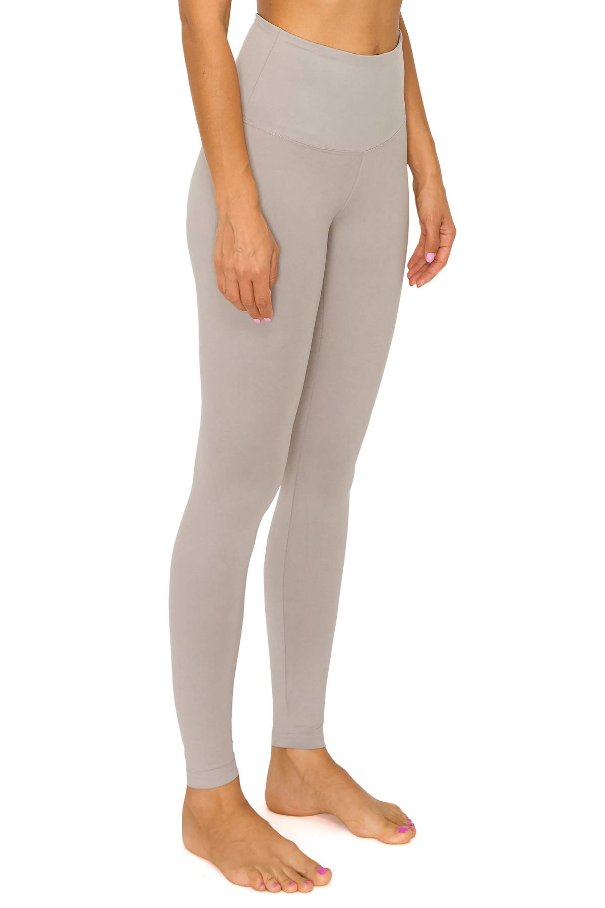 Leggings Depot Legginsy z wysokim stanem dla kobiet Buttery Soft 3" pas talia legginsy damskie solidna joga - Reg, Plus, 1X3X, 3X5X, jasnoszary, 3X